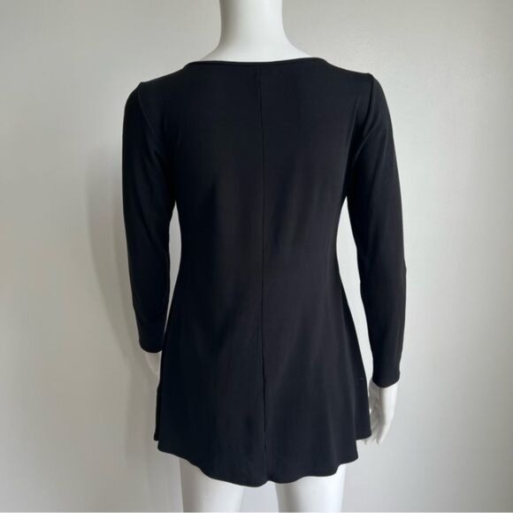 Eileen Fisher Pintuck Front Silk Top in Black - PP - Picture 2 of 6